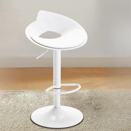 Adjustable Height Swivel Metal Leather Bucket Bar Stool Image - 2