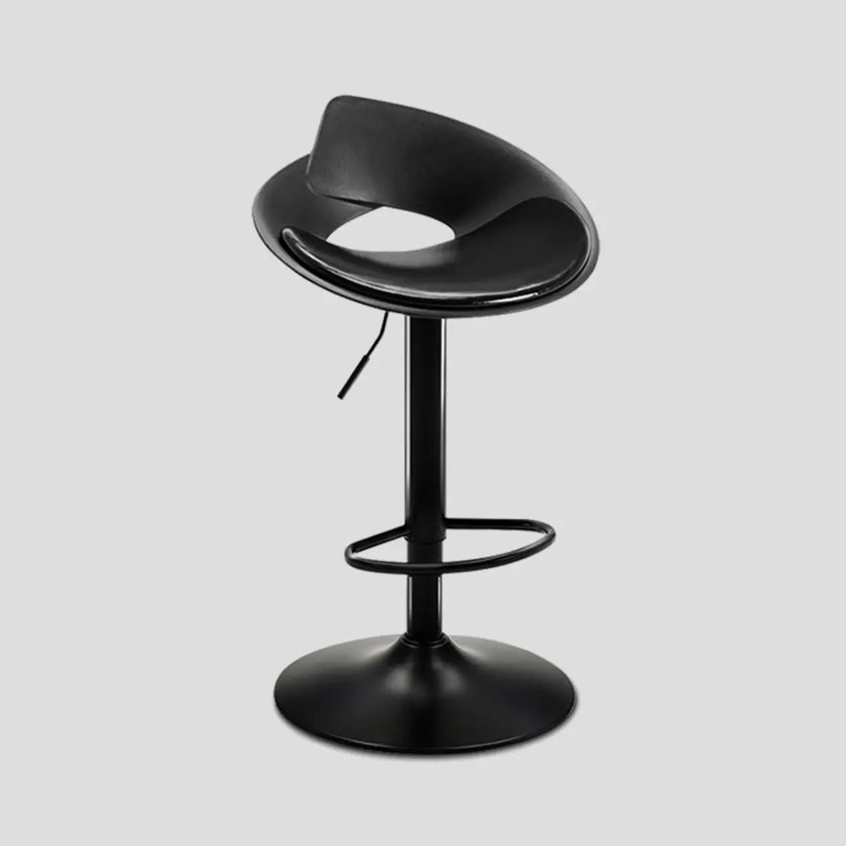 Adjustable Height Swivel Metal Leather Bucket Bar Stool Image - 5