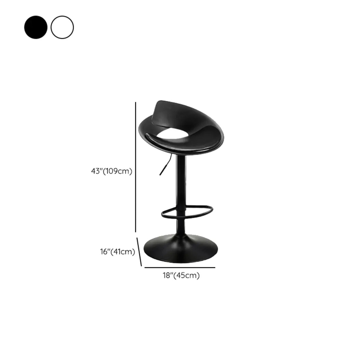 Adjustable Height Swivel Metal Leather Bucket Bar Stool