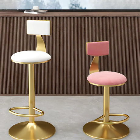 Adjustable Height Swivel Round Iron Frame Bar Stool Image - 1