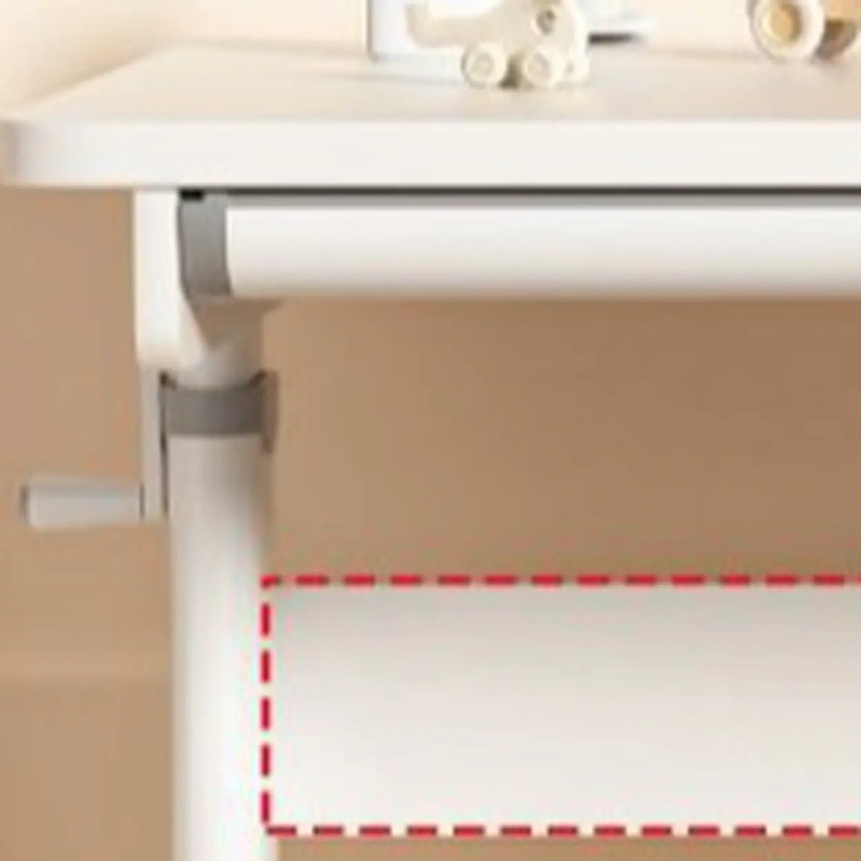 Adjustable Height White Metal Base Kids Desk with Hutch Image - 10