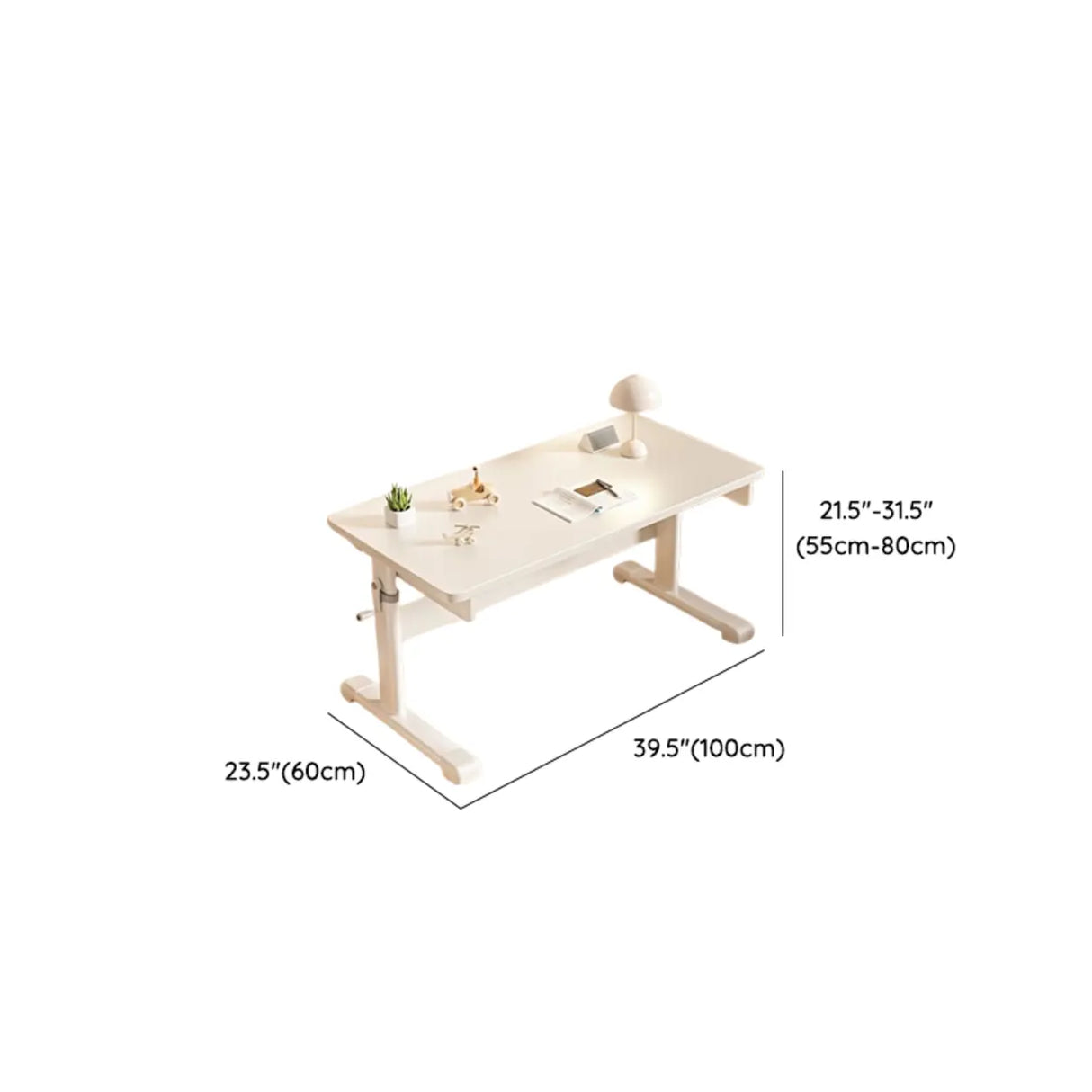 Adjustable Height White Metal Base Kids Desk with Hutch Image - 16