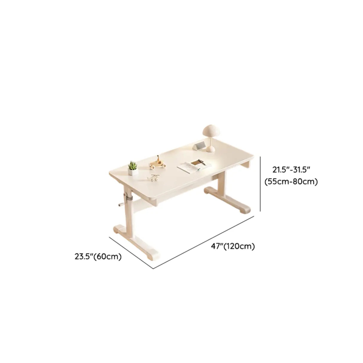 Adjustable Height White Metal Base Kids Desk with Hutch Image - 17