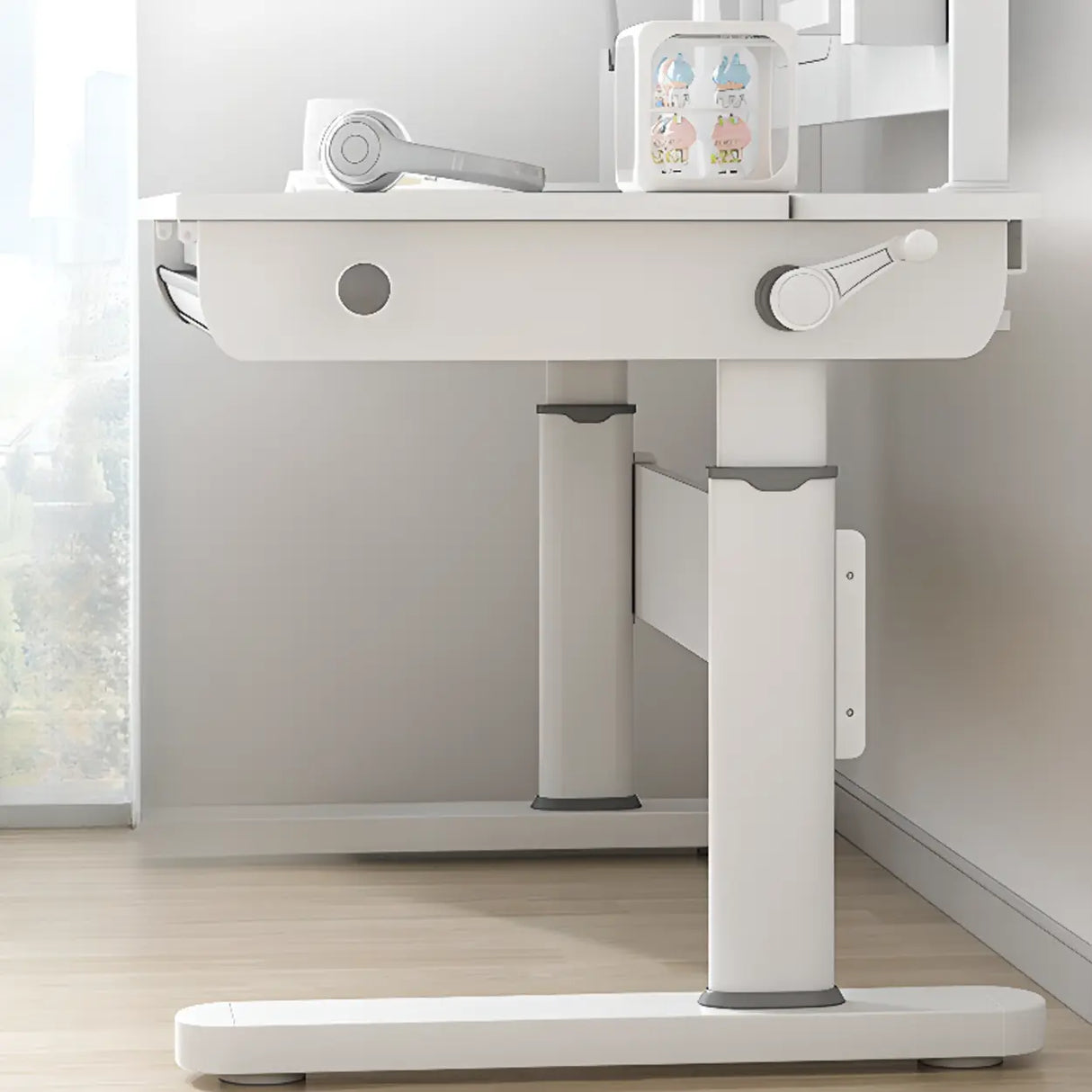 Adjustable Height White Metal Base Kids Writing Desk Image - 6
