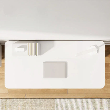 Adjustable Height White Wood Metal Kids Writing Desk Image - 2