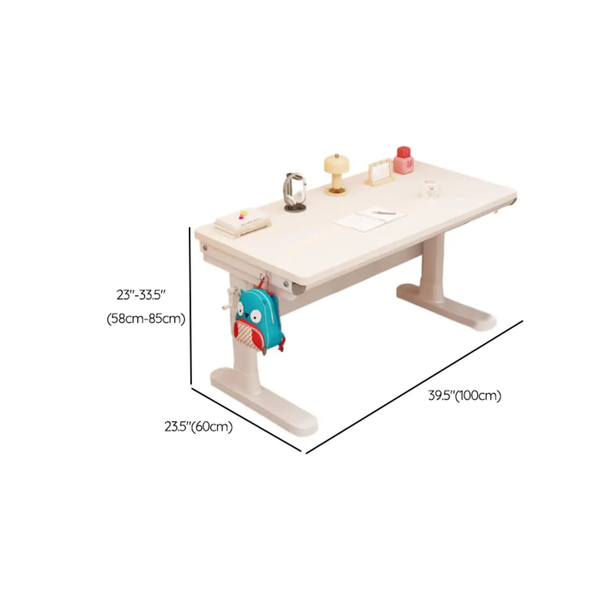 Adjustable Height White Wood Rectangular Kids Table Image - 21