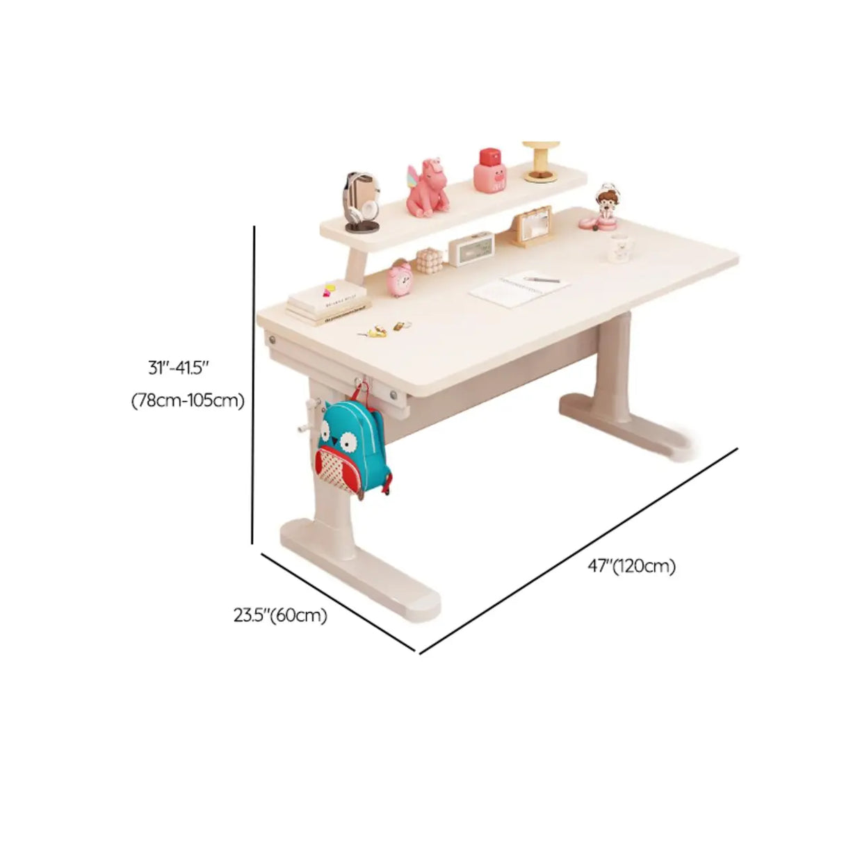 Adjustable Height White Wood Rectangular Kids Table Image - 28