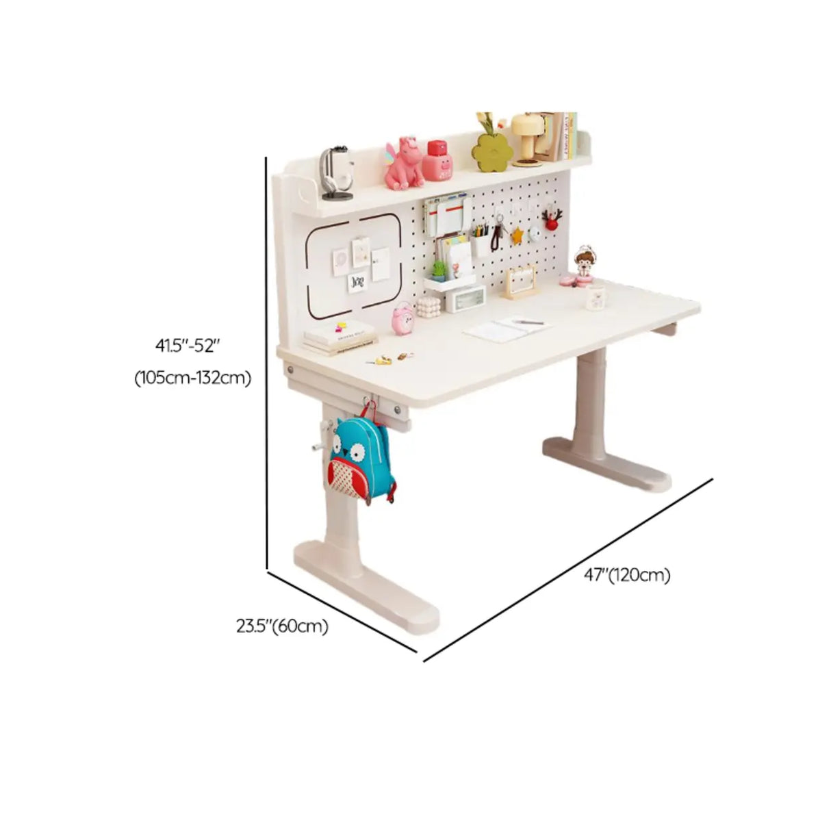 Adjustable Height White Wood Rectangular Kids Table Image - 30