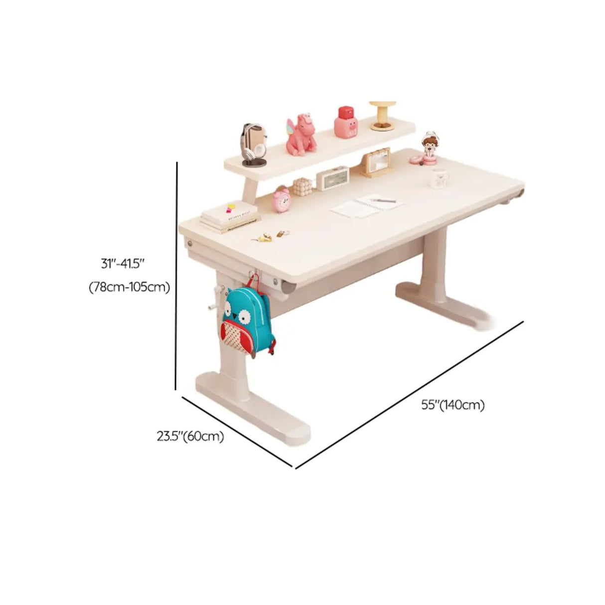 Adjustable Height White Wood Rectangular Kids Table Image - 35