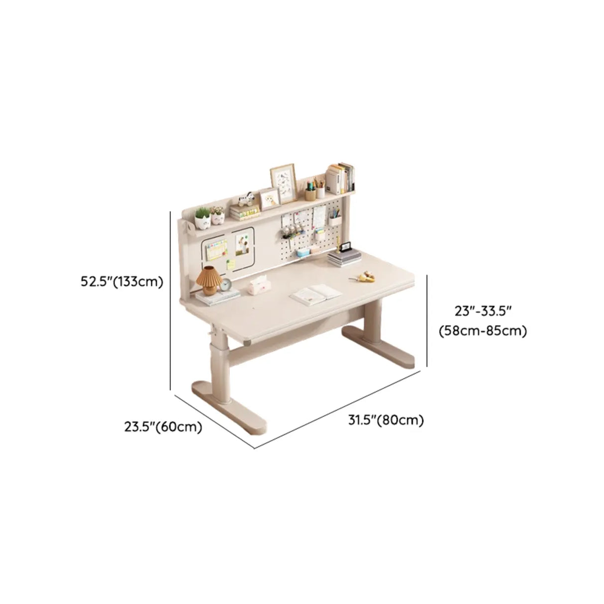 Adjustable Height White Writing Desk for Kids Study Image - 16