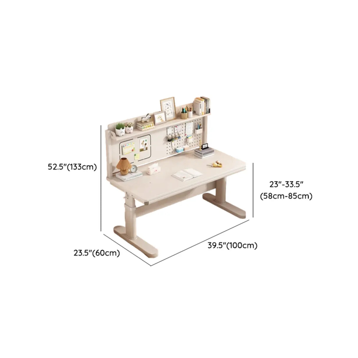 Adjustable Height White Writing Desk for Kids Study Image - 17