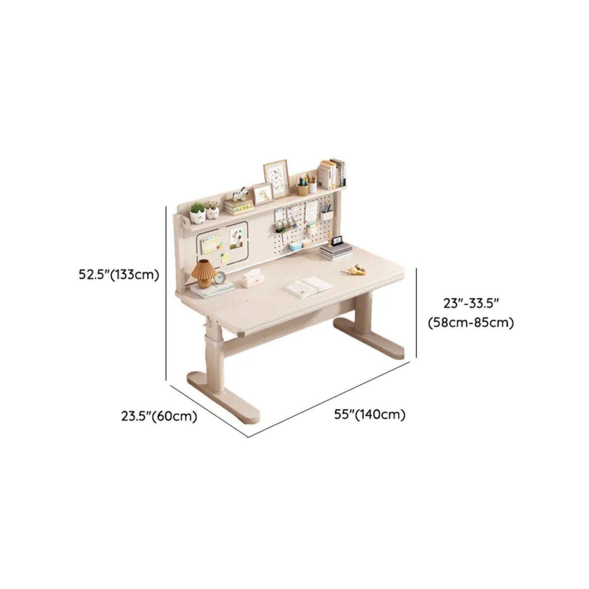 Adjustable Height White Writing Desk for Kids Study Image - 19