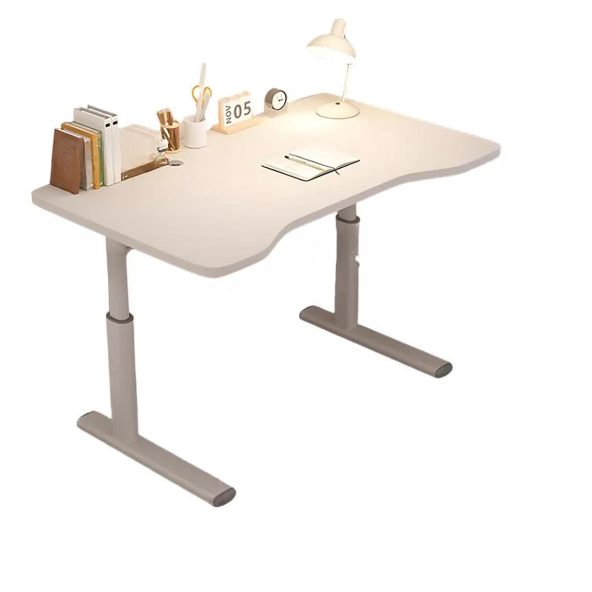 Adjustable Height Wood Top Steel Base Kids Desk Image - 15