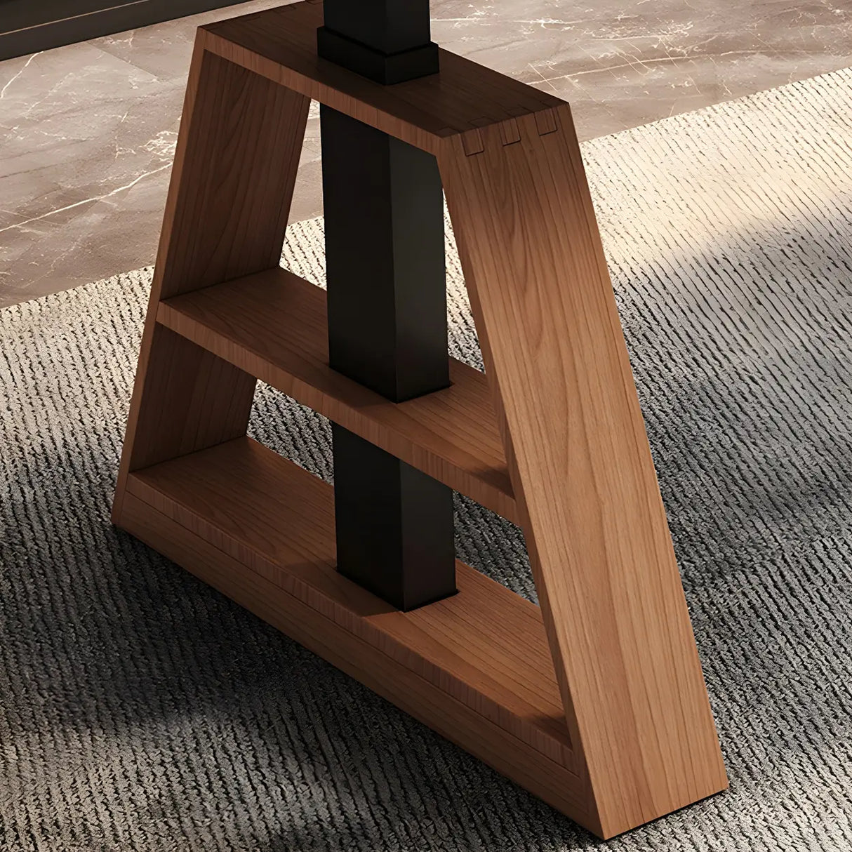 Adjustable Height Wooden T-Shaped Base Standing Desk Image - 10