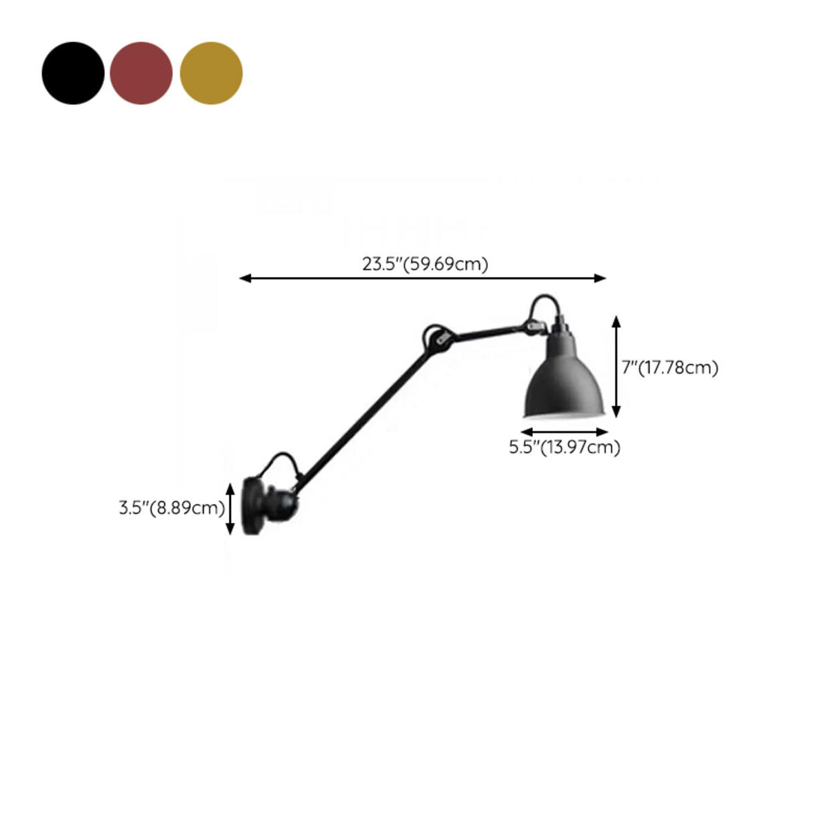 Adjustable Industrial Black Cone Metal Wall Lamp Image - 17