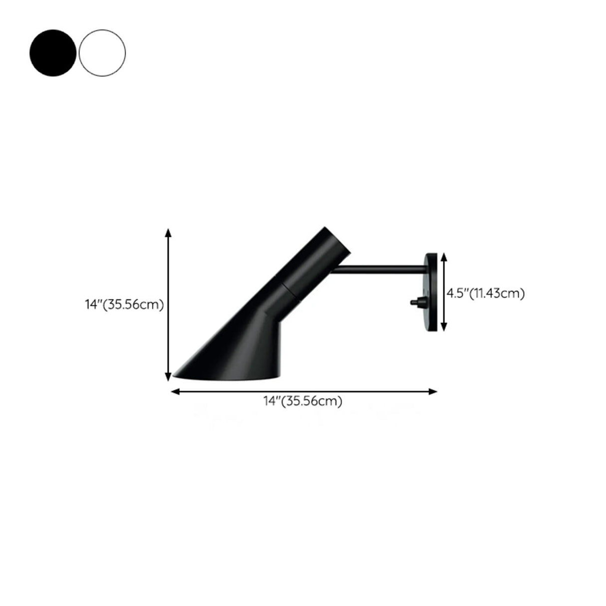 Adjustable Industrial Black Cone Metal Wall Lamp Image - 18