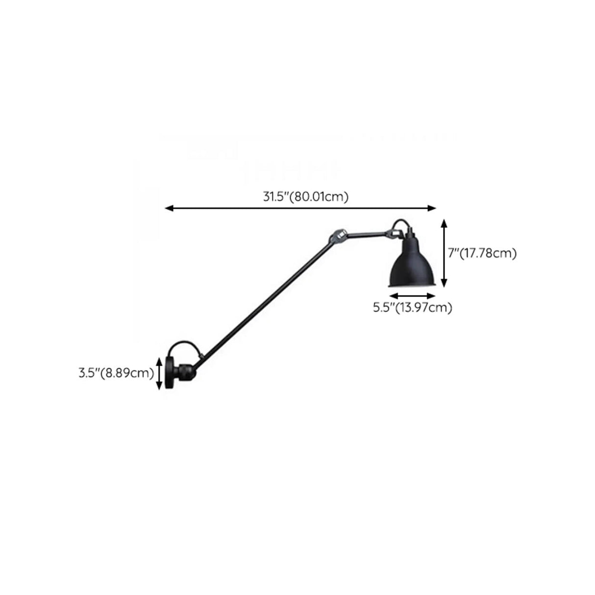 Adjustable Industrial Black Cone Metal Wall Lamp Image - 19