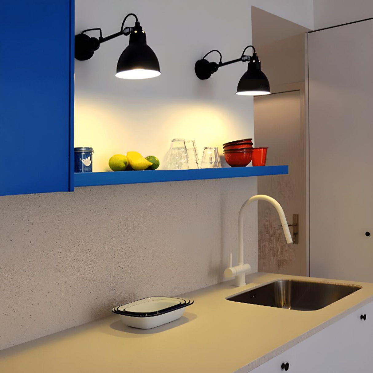 Adjustable Industrial Black Cone Metal Wall Lamp Image - 3