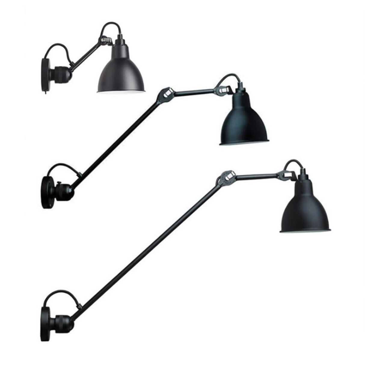 Adjustable Industrial Black Cone Metal Wall Lamp Image - 5
