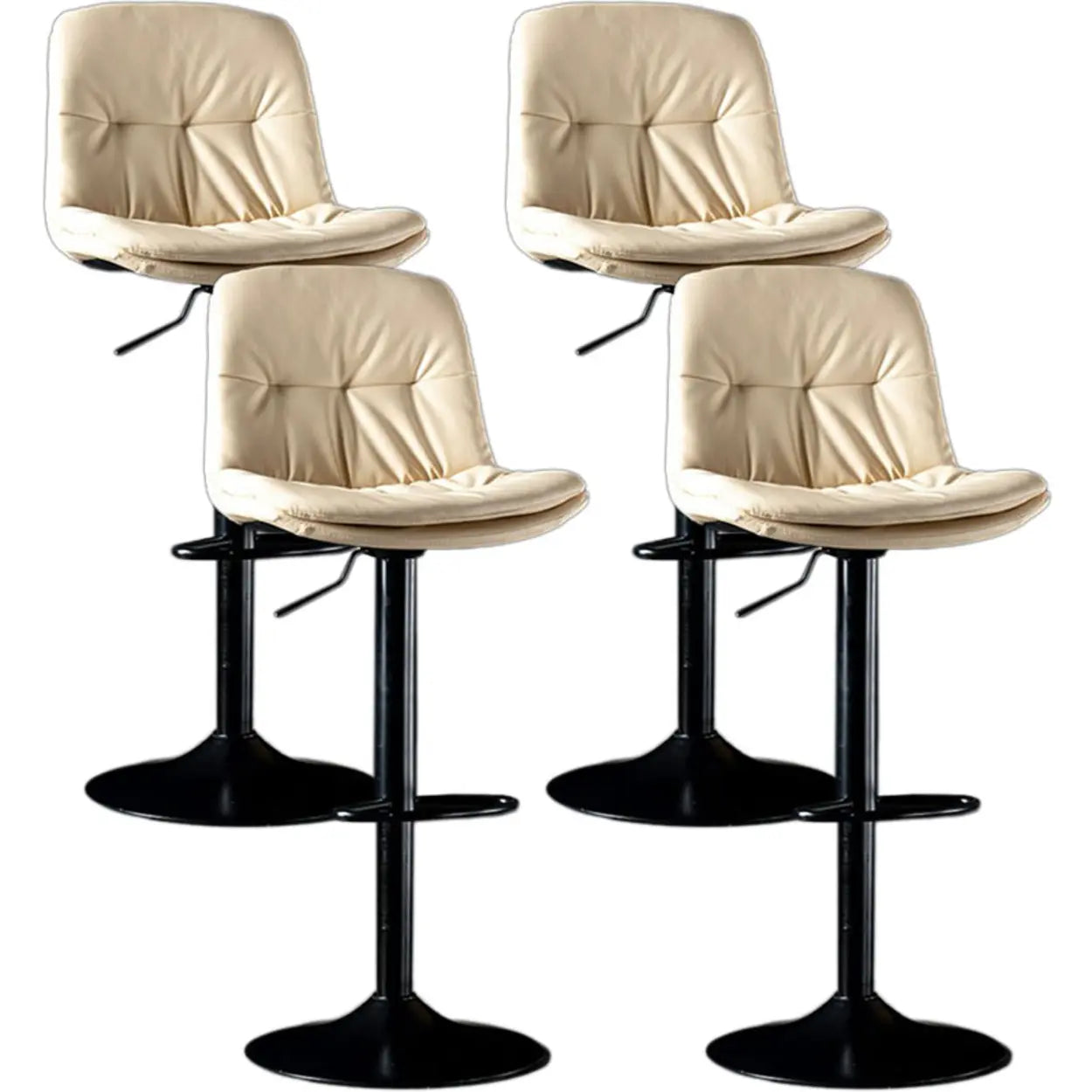Adjustable Leather Backrest Armless Swivel Bar Stool Image - 18