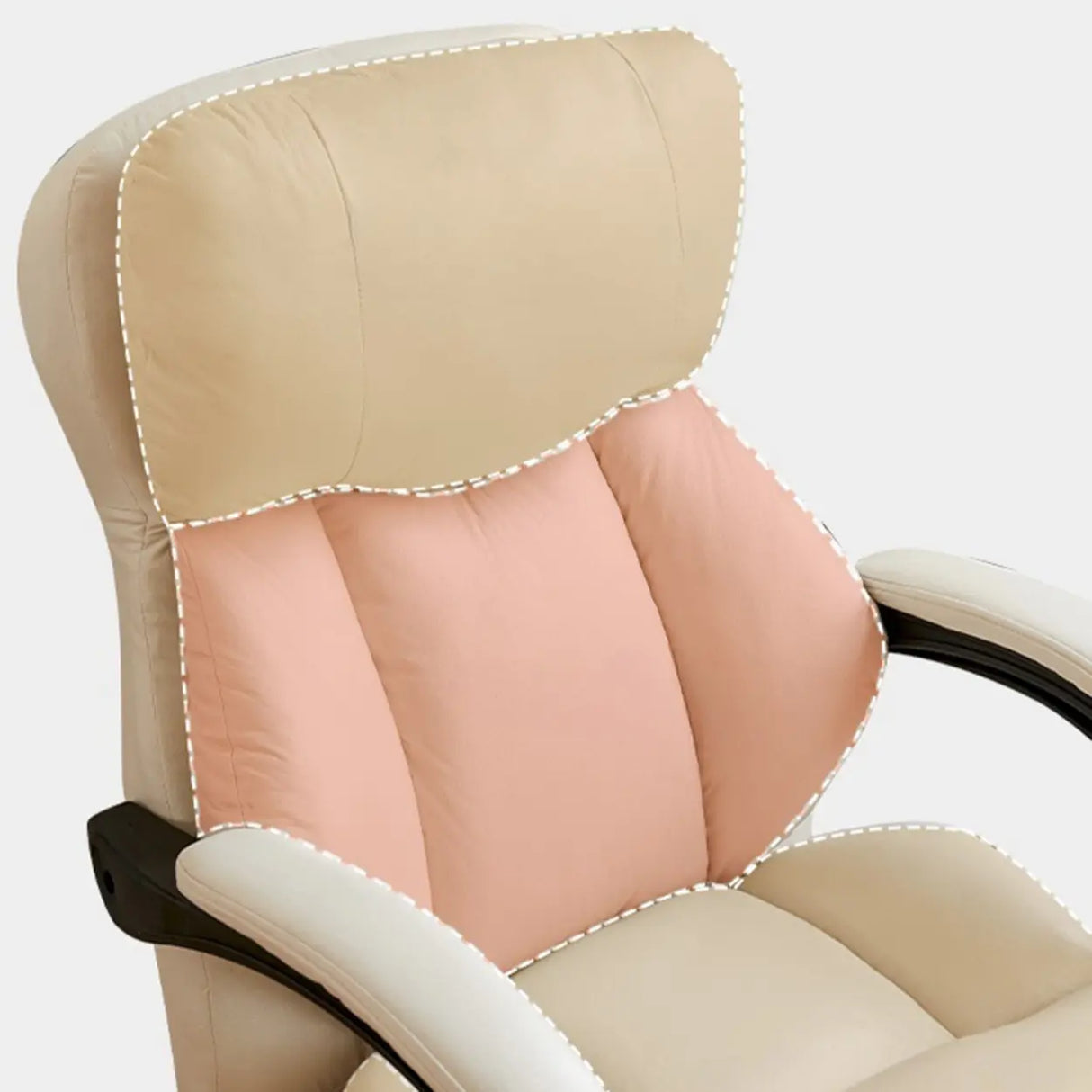 Adjustable Leather Ergonomic Swivel Office White Chair Image - 7
