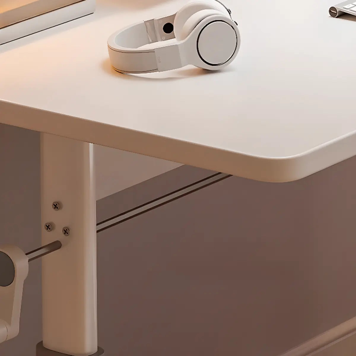 Adjustable Manufactured Wood T-Shape Computer Desk Image - 14