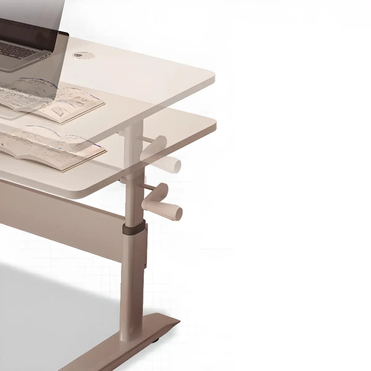 Adjustable Manufactured Wood T-Shape Computer Desk Image - 8