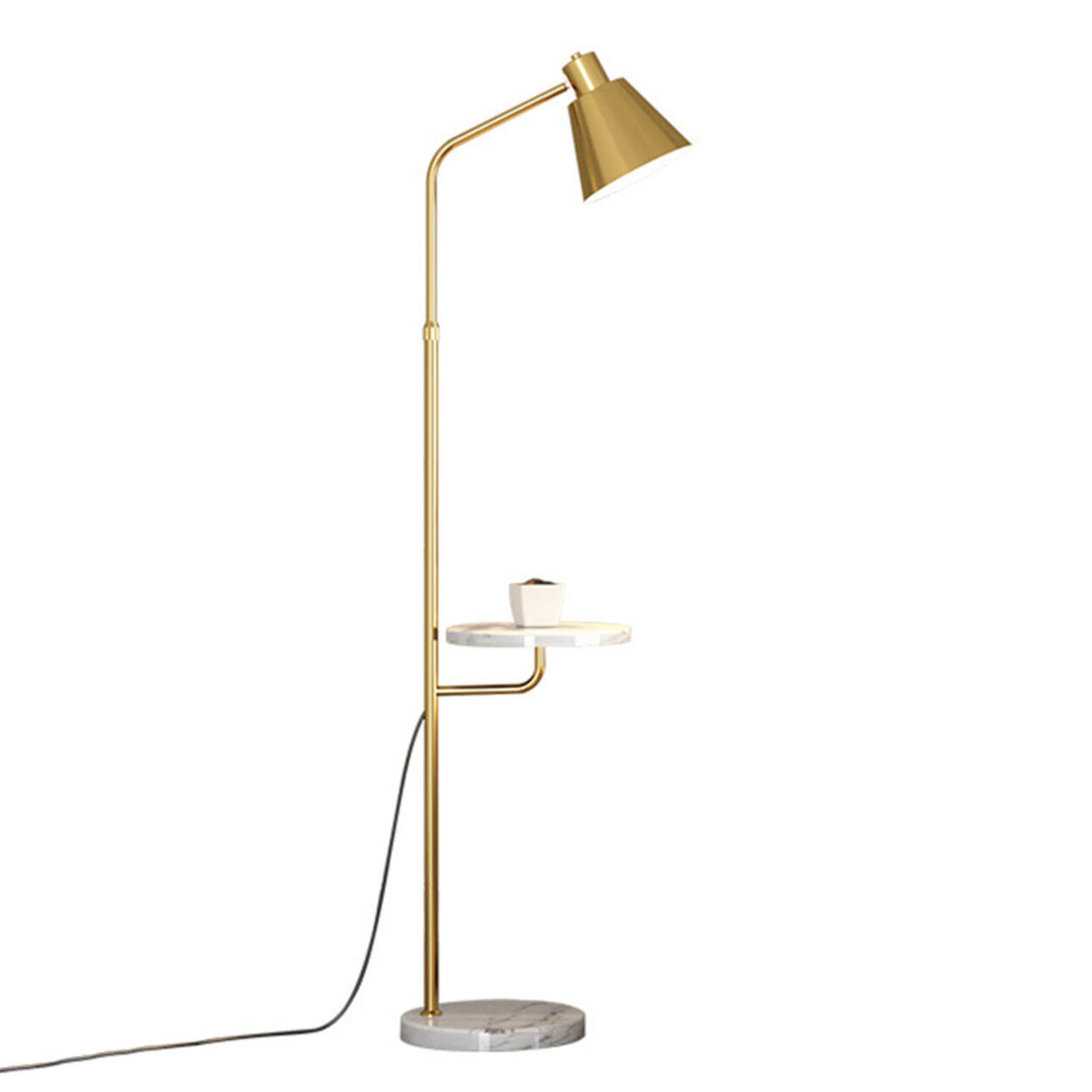 Adjustable Marble Side Table Modern Cone Floor Lamp Image - 10