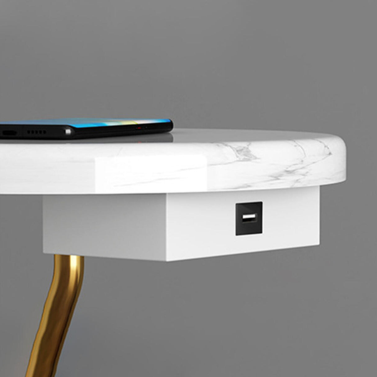 Adjustable Marble Side Table Modern Cone Floor Lamp Image - 16