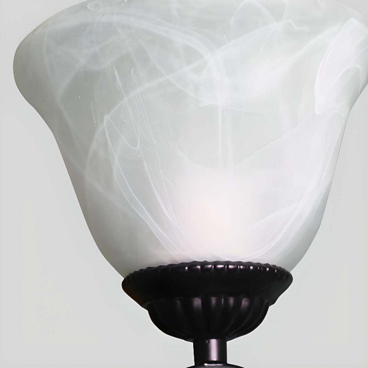 Adjustable Metal Chain White Glass Bell Chandelier Image - 18