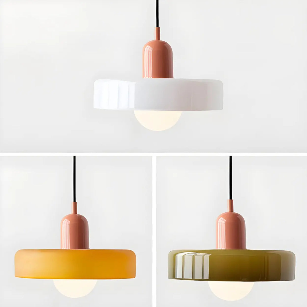 Adjustable Mini Glass Geometric Cord Pendant Light Image - 12