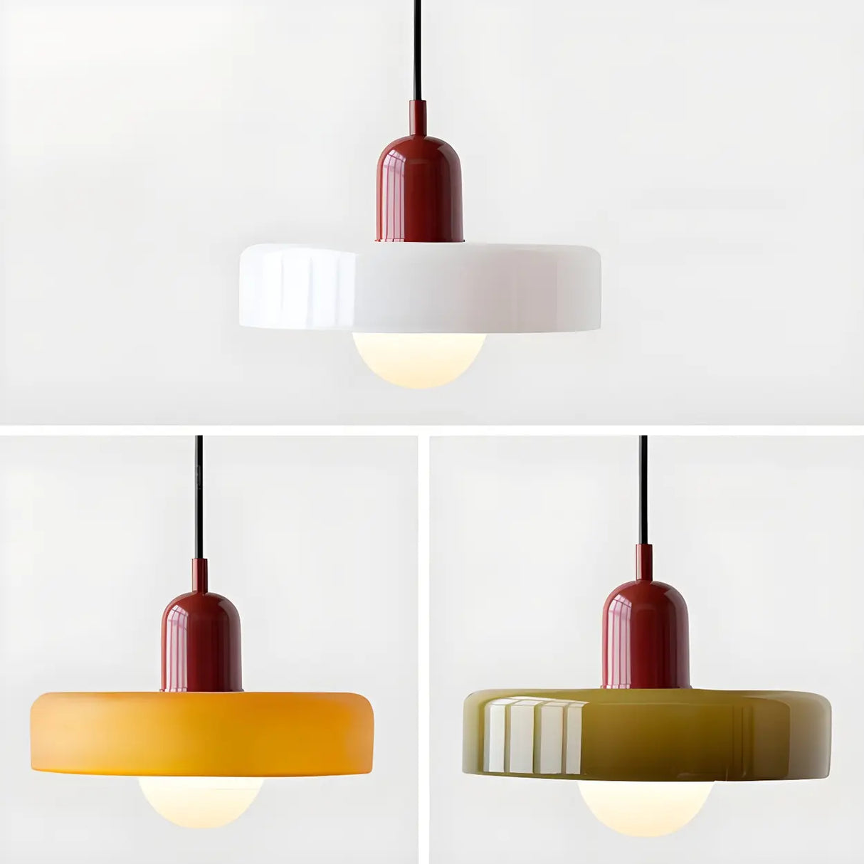 Adjustable Mini Glass Geometric Cord Pendant Light Image - 14