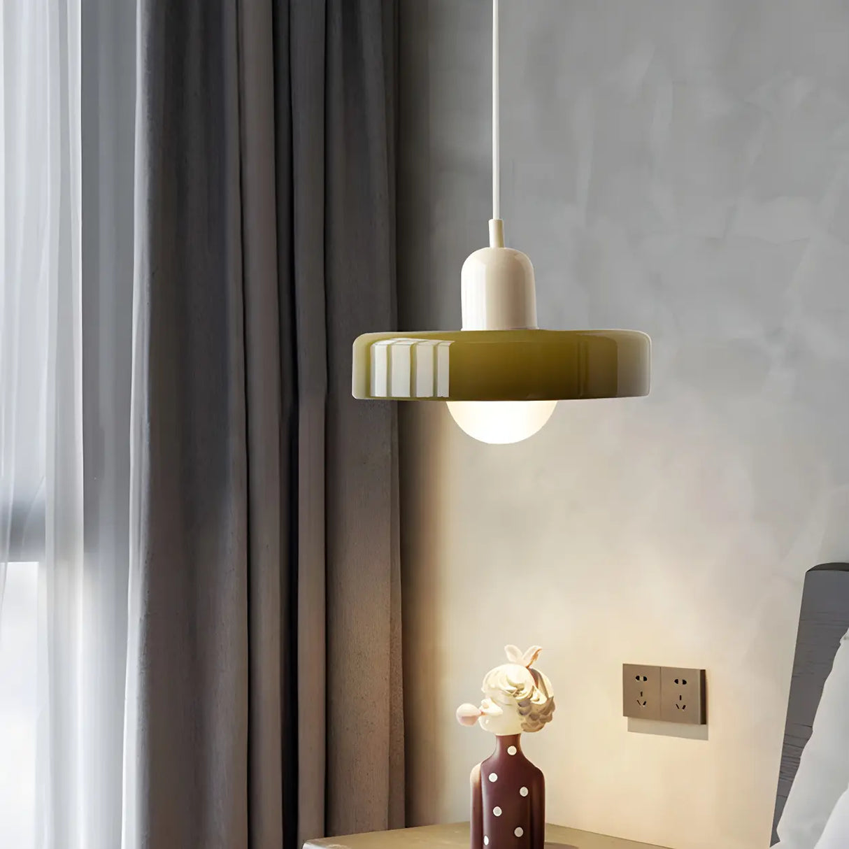 Adjustable Mini Glass Geometric Cord Pendant Light Image - 3