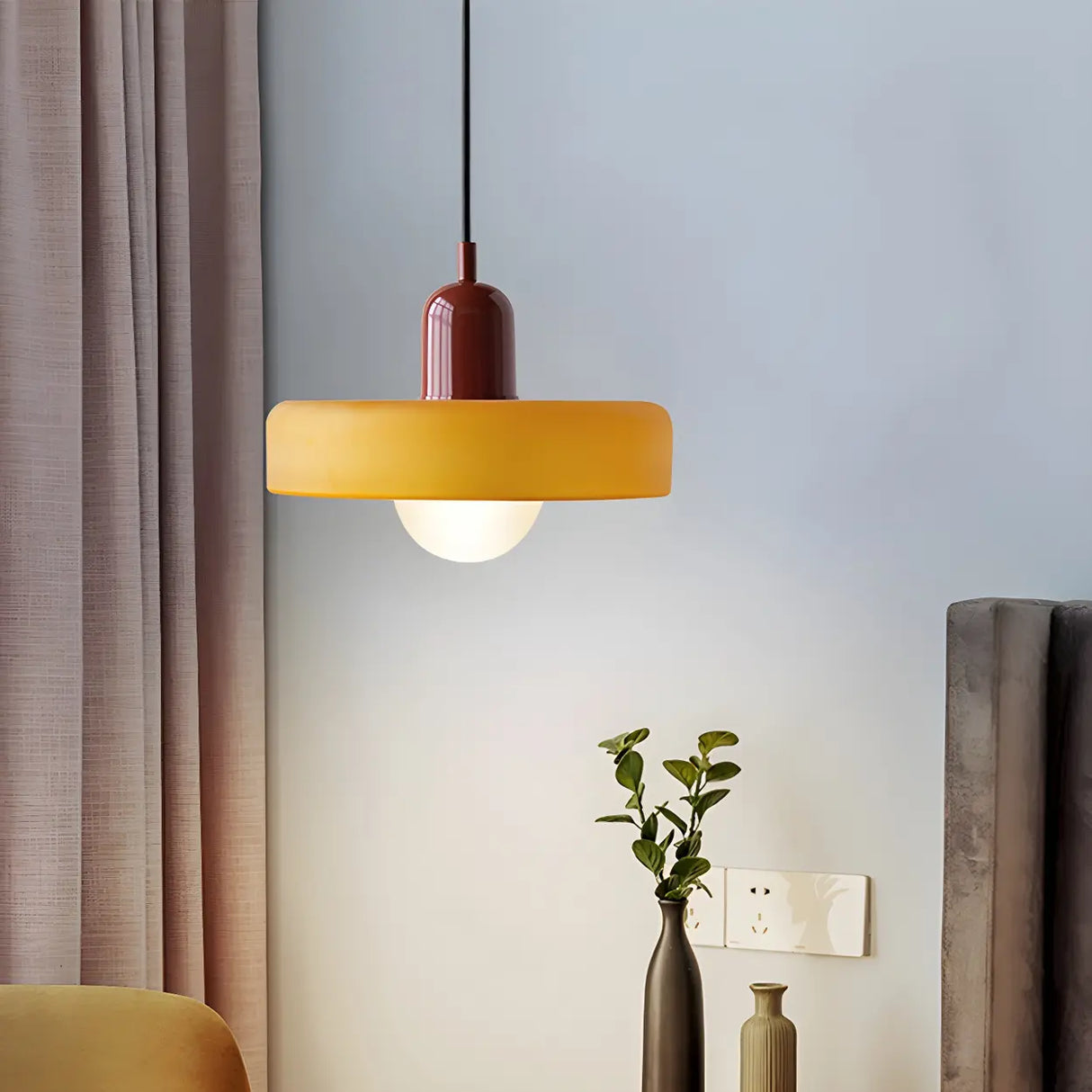 Adjustable Mini Glass Geometric Cord Pendant Light Image - 6