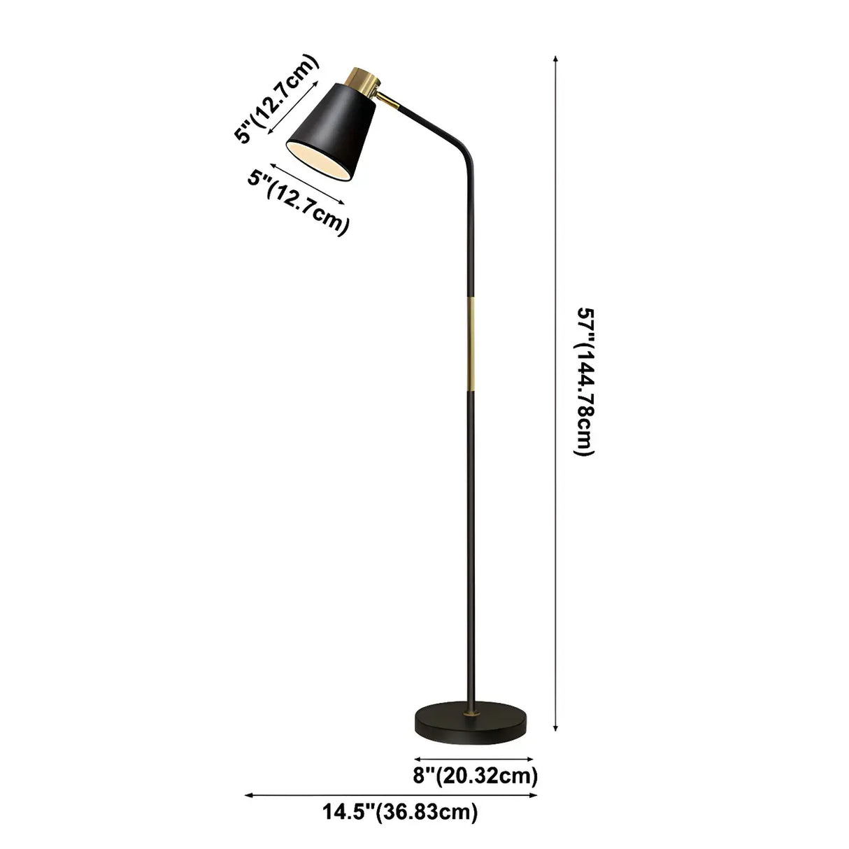 Adjustable Minimalist Green Tapered Metal Floor Lamp