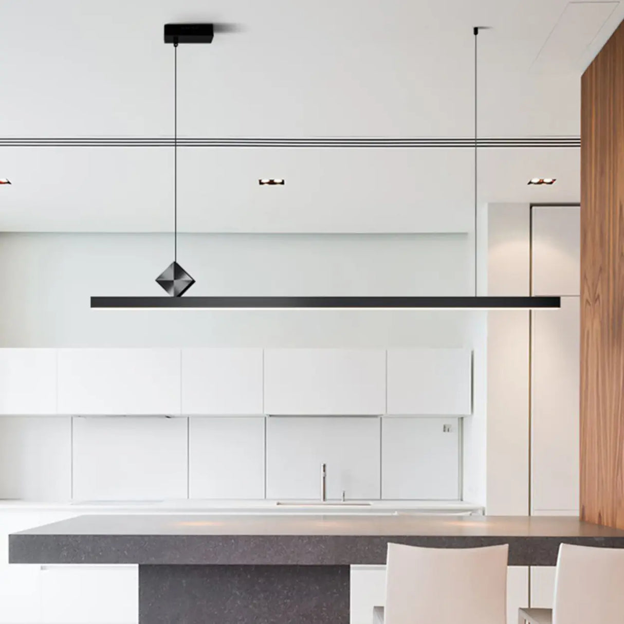 Adjustable Minimalist Linear Island Pendant Light Image - 13