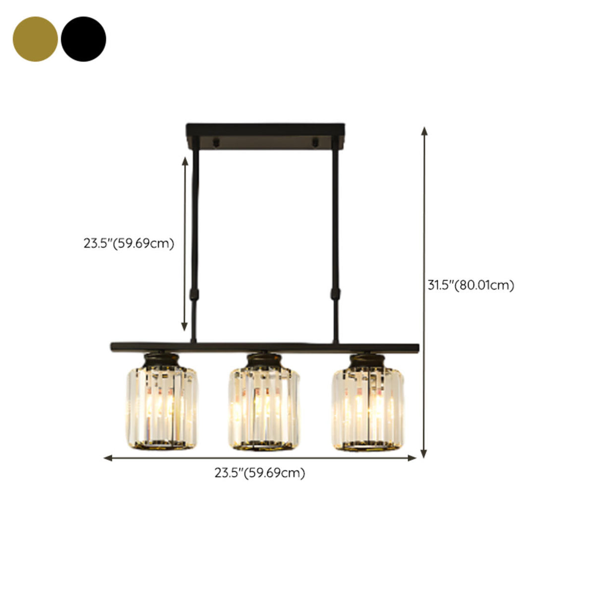 Adjustable Modern 6-Light Cylinder Island Pendant Light