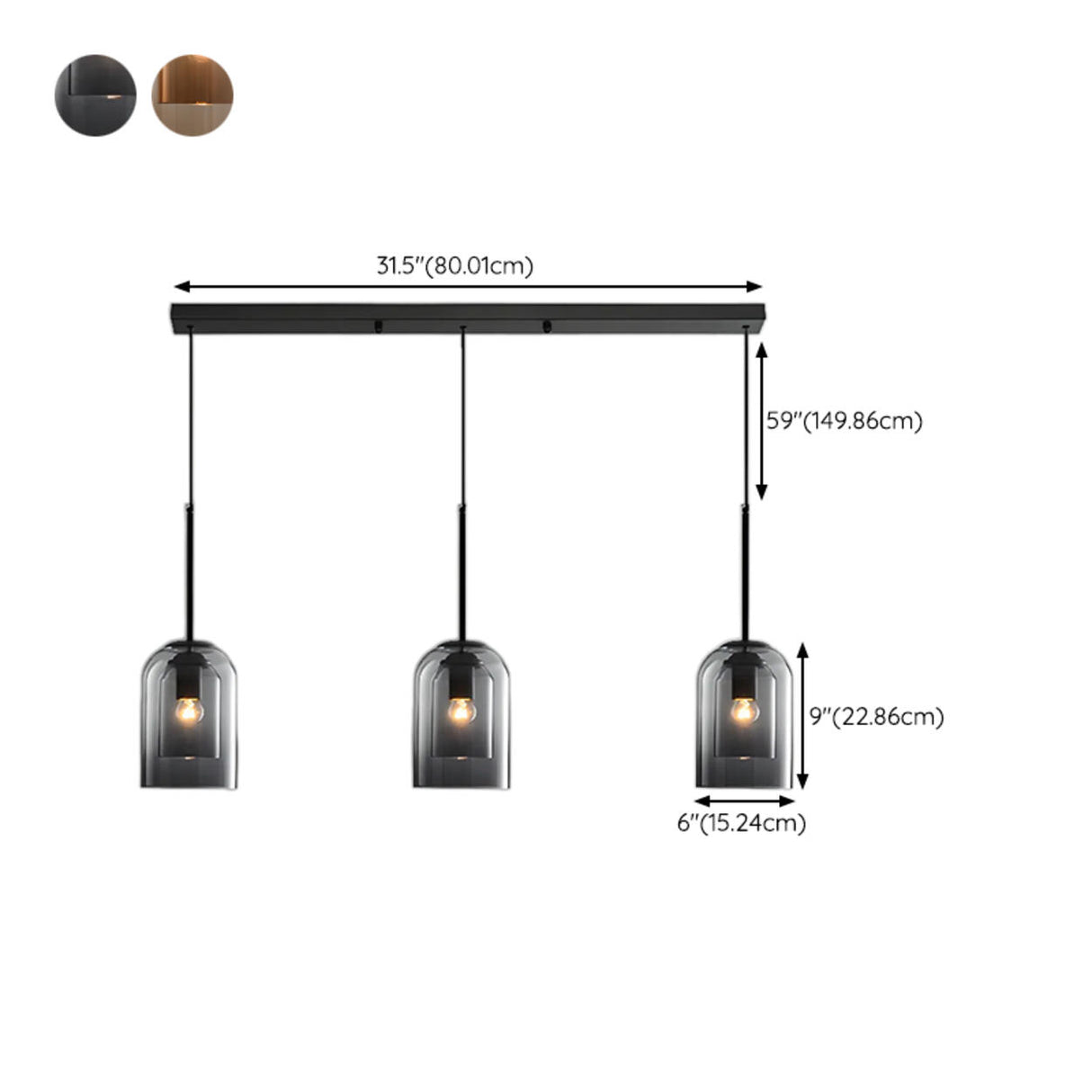 Adjustable Modern Glass Bell Island Hanging Lights Image - 12