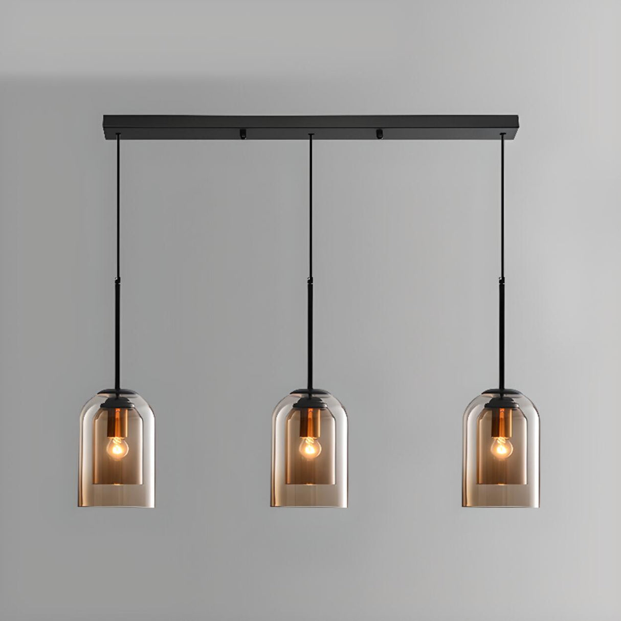 Adjustable Modern Glass Bell Island Hanging Lights Image - 4