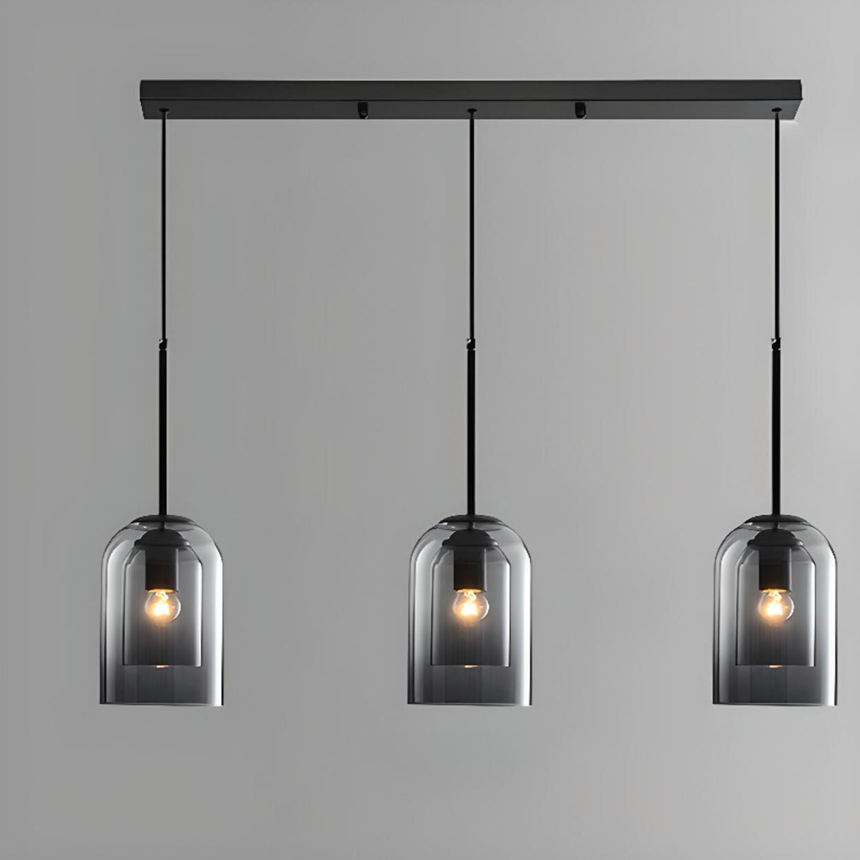 Adjustable Modern Glass Bell Island Hanging Lights Image - 6