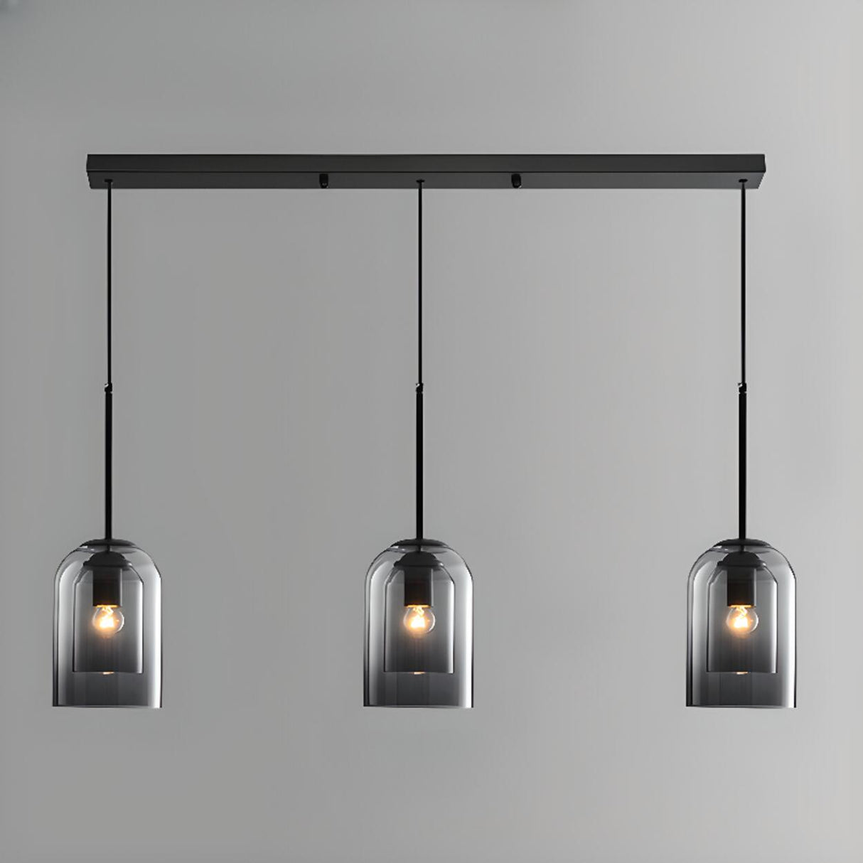 Adjustable Modern Glass Bell Island Hanging Lights Image - 7