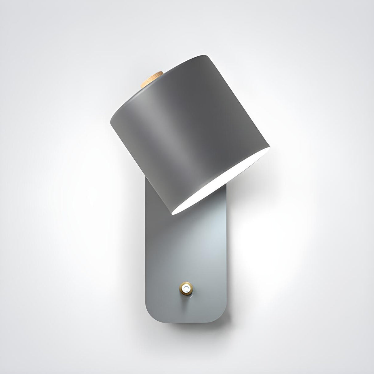 Adjustable Modern Grey Cylinder Bedside Wall Sconce Image - 4