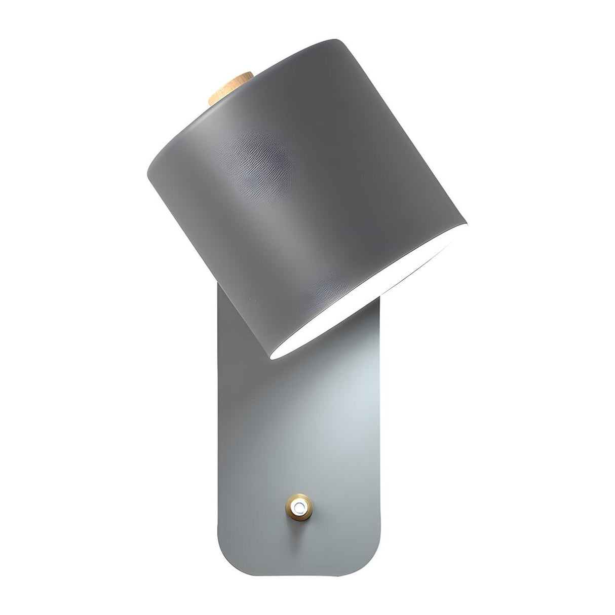 Adjustable Modern Grey Cylinder Bedside Wall Sconce Image - 8