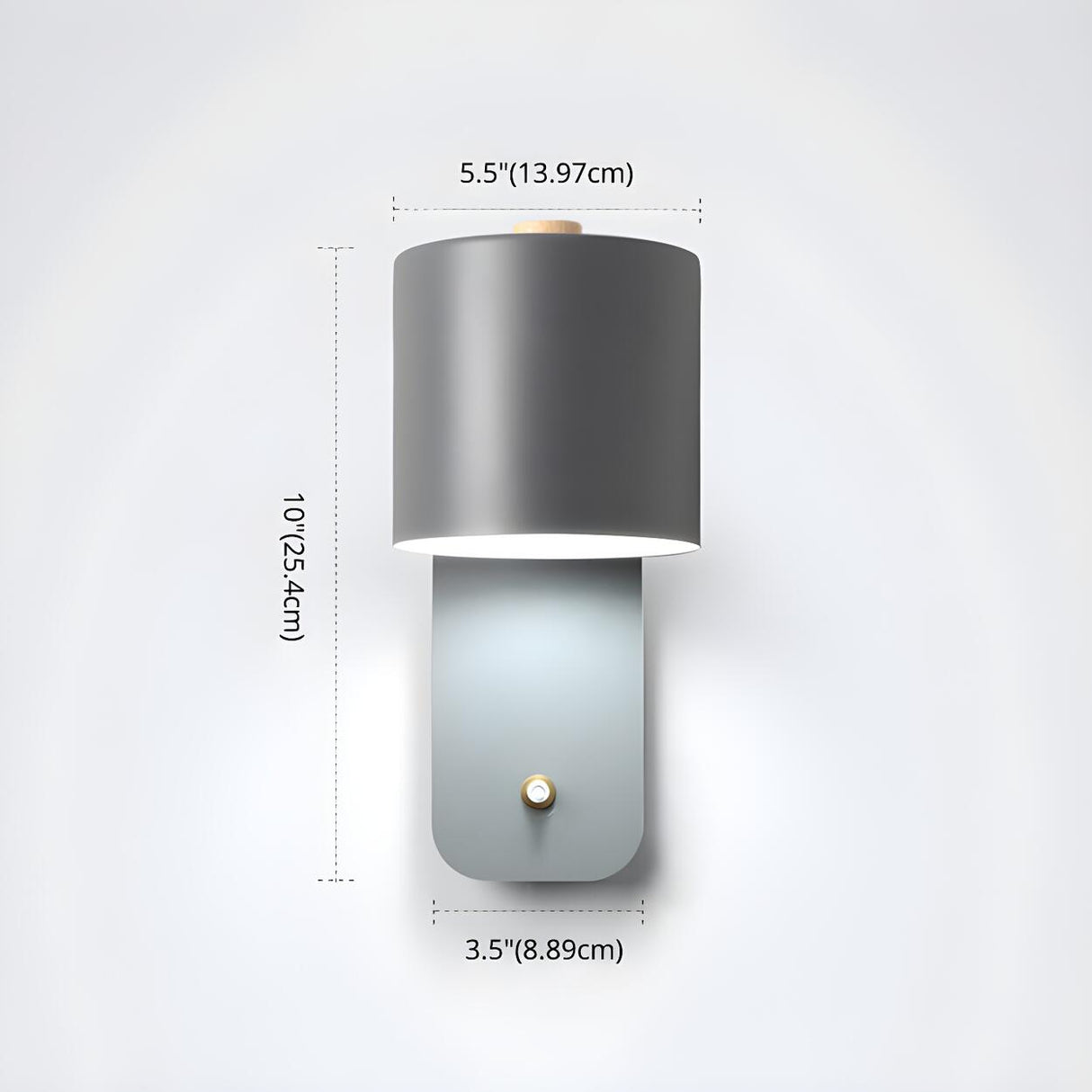 Adjustable Modern Grey Cylinder Bedside Wall Sconce Image - 9