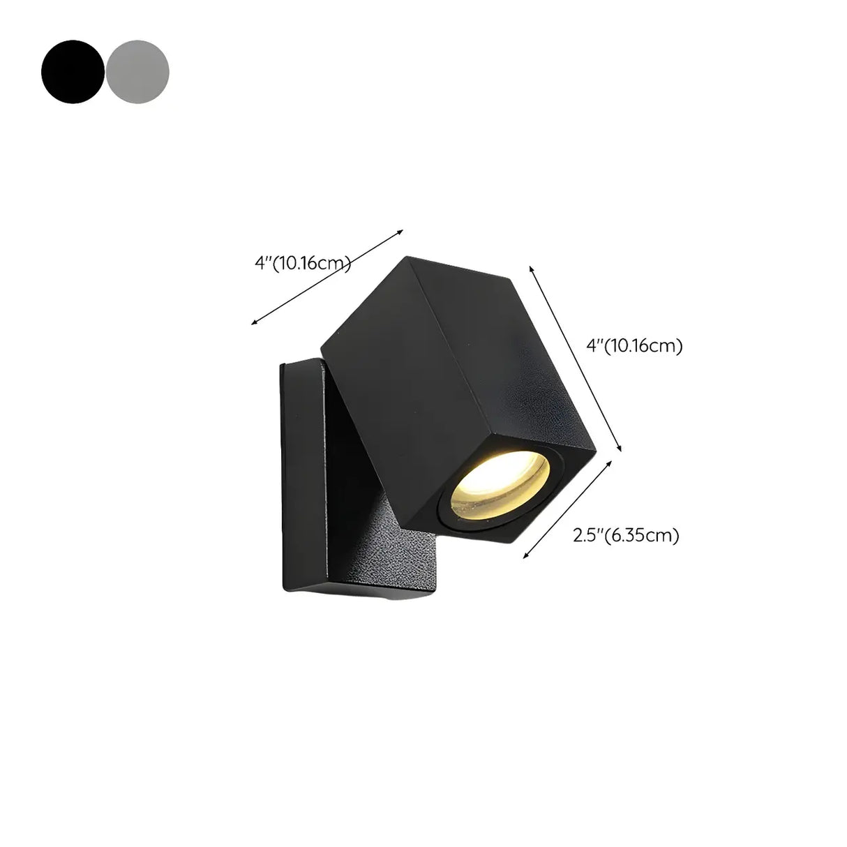 Adjustable Modern Rectangular Black Exterior Wall Sconce