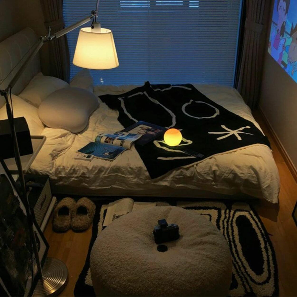 Adjustable Modern White Barrel Swing Arm Floor Lamp Image - 4