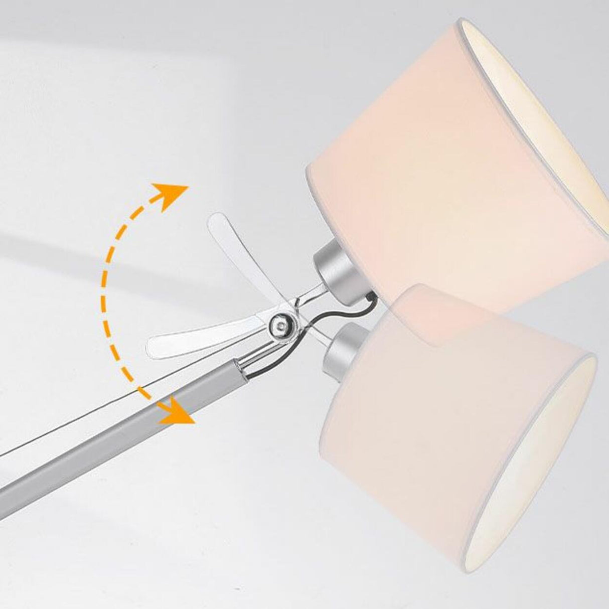 Adjustable Modern White Barrel Swing Arm Floor Lamp Image - 7