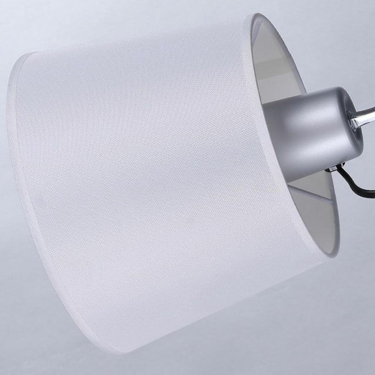 Adjustable Modern White Barrel Swing Arm Floor Lamp Image - 9