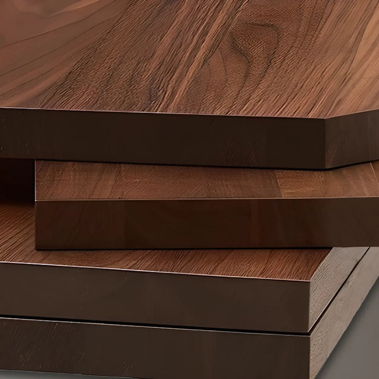 Adjustable Nut-Brown Wooden Rectangular Computer Desk Image - 6