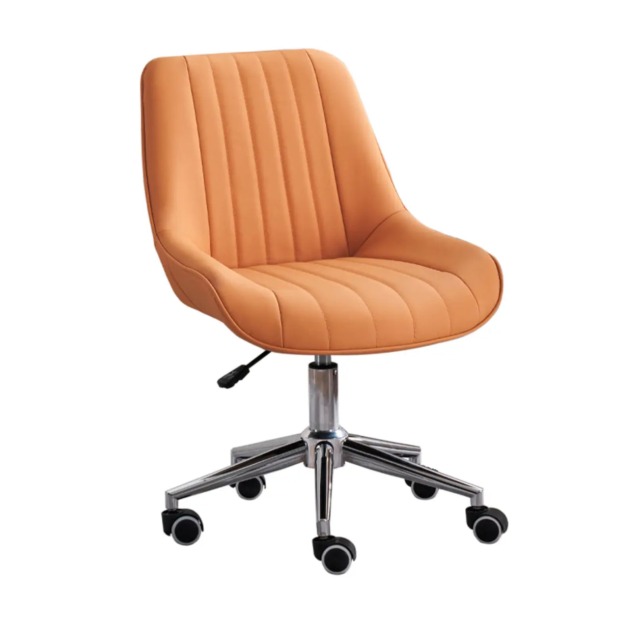 Adjustable Orange Ergonomic PU Leather Home Office Chair Image - 1